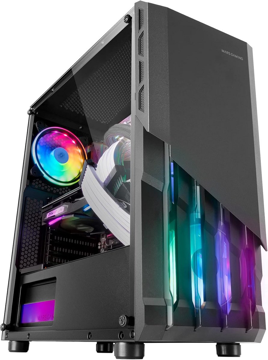 ATX PC Gaming Behuizing met Gehard Glas Zijpaneel en FRGB Ventilator Verlichting