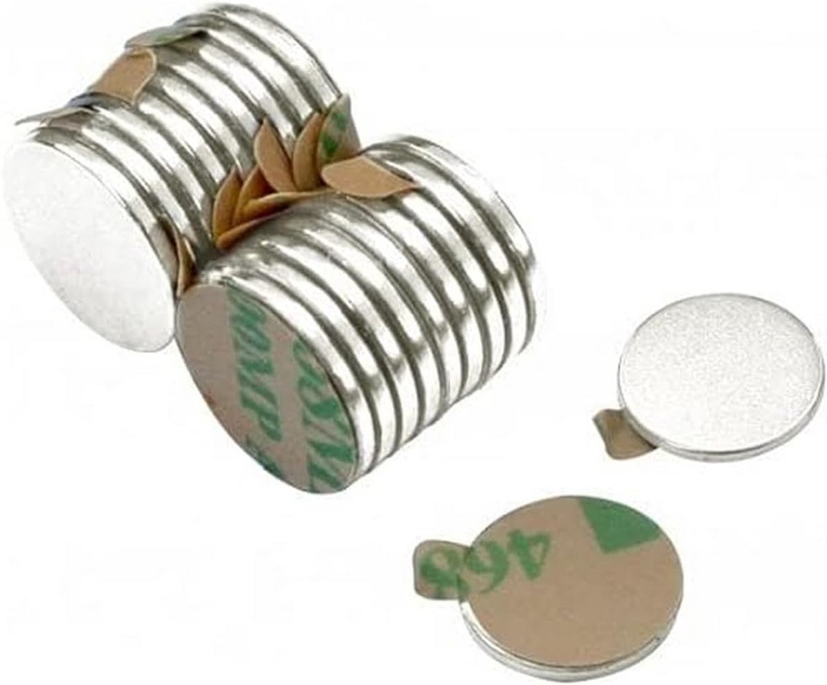 Sterke Zelfklevende Neodymium Magneten - Rond - 10mm x 1mm - Set van 20