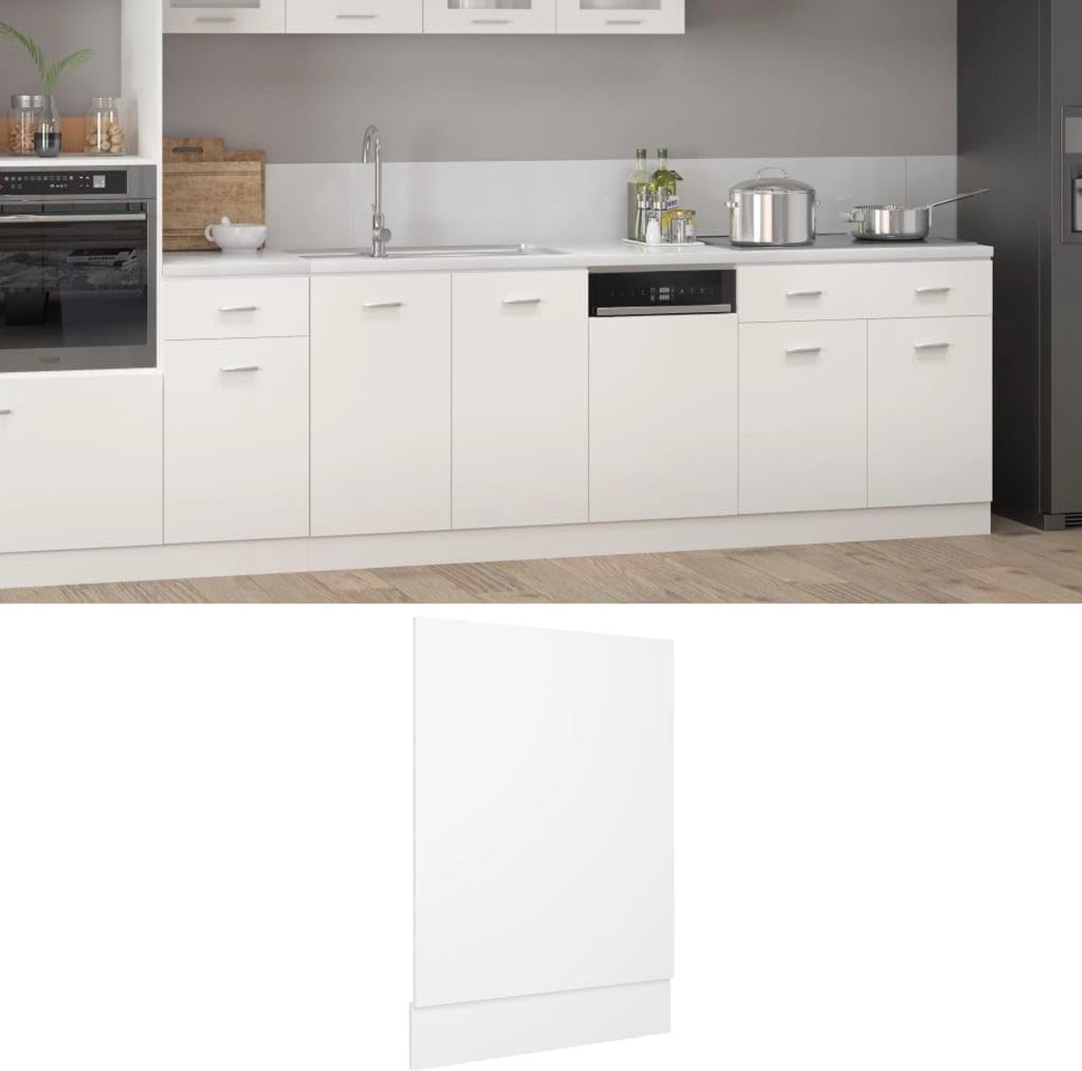 Vaatwasserpaneel 45 cm Spaanplaat Wit - Frontpaneel voor Vaatwasser