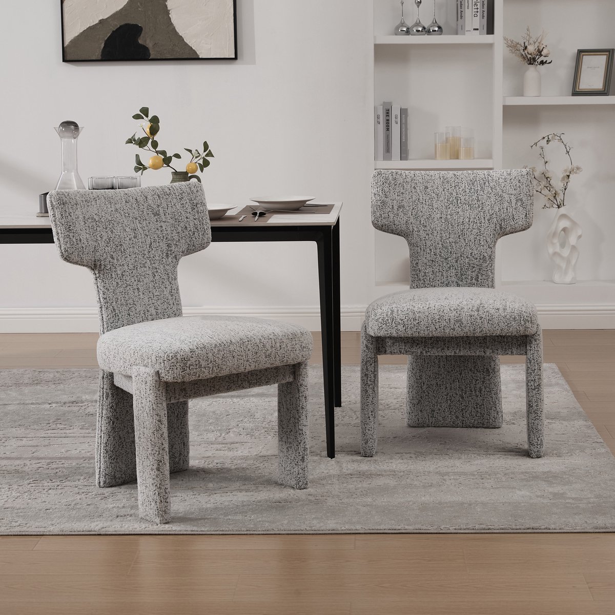 STILVORA Eetkamerstoel – Accentstoel – Set Van 2 – Comfortabel Met Gebogen Rugleuning – Vo