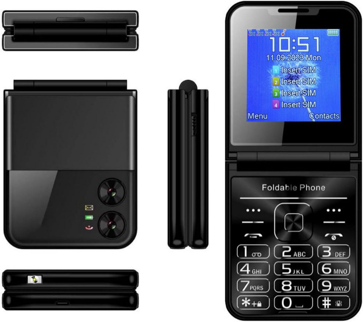 Senioren Telefoon - Klepmodel met Grote Toetsen, Luid Geluid en Dual Screen