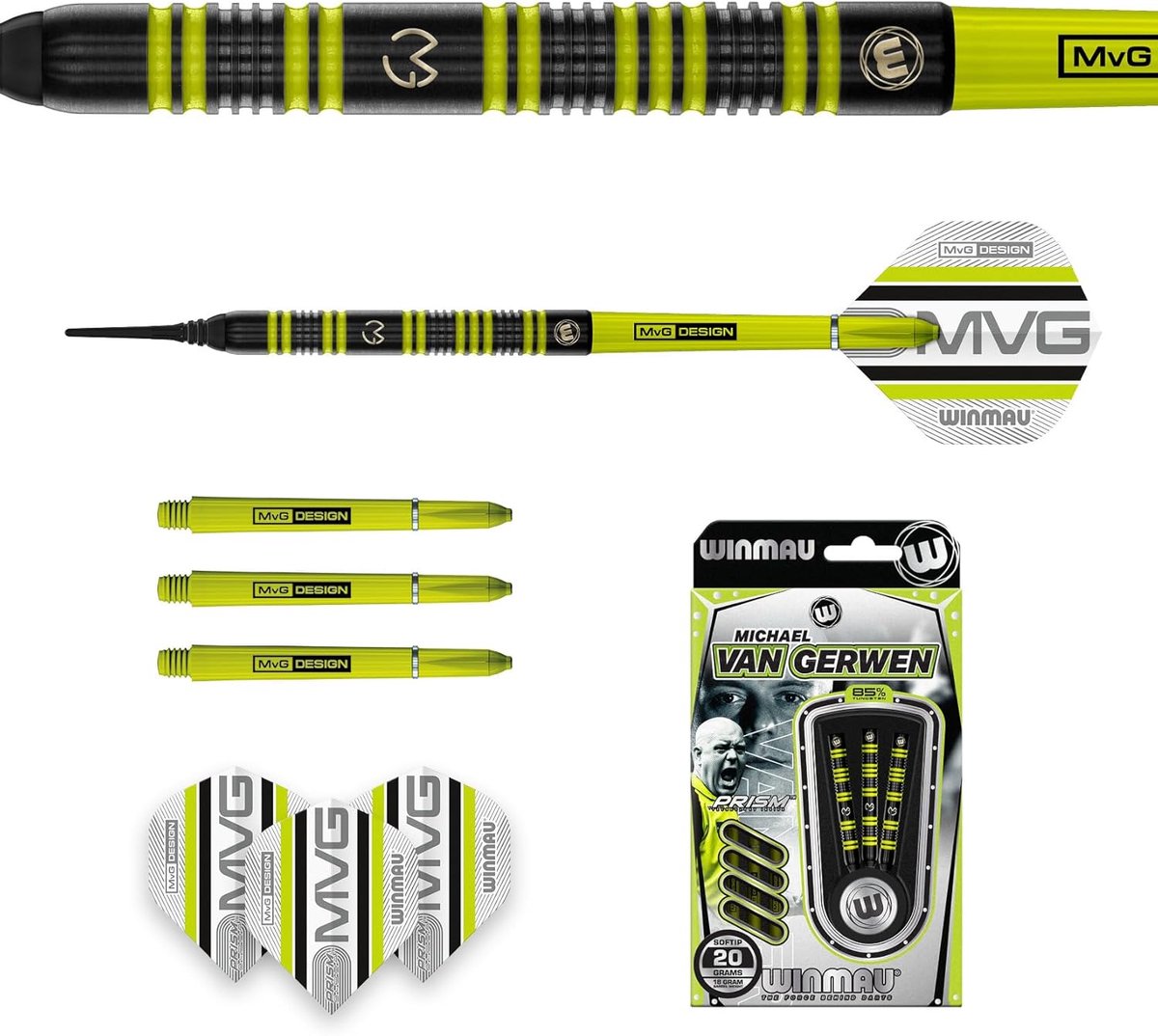 Softtip Dartset 85% Tungsten Pro Serie - Professionele Dartpijlen met Flights en Assen