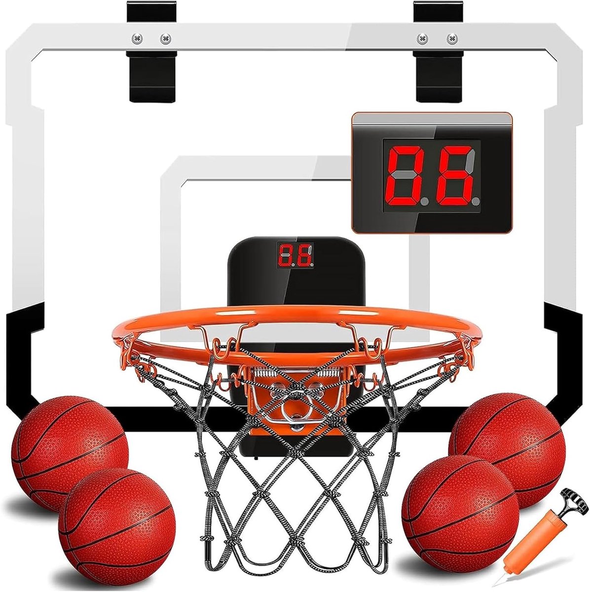 Stevige Indoor Mini Basketbalkorf voor Kinderen en Volwassenen met Pomp en Scorebord