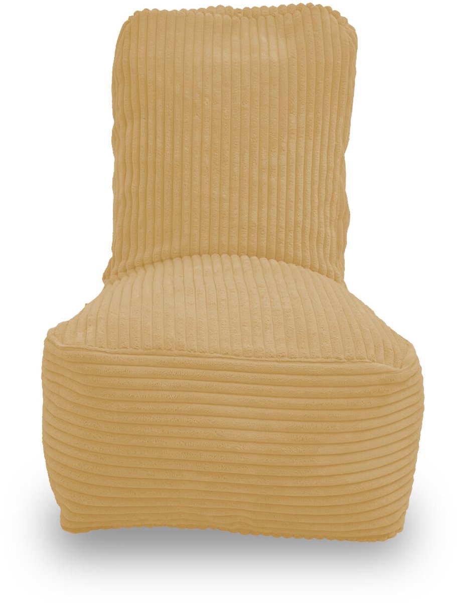 Whoober Fiji – Kinderstoel Zitzak – Geel dik ribfluweel – Comfortabel & Duurzaam