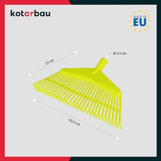 KOTARBAU® Bladhark, Tuinhark van Kunststof, 42,5 cm, Kersen, zonder Steel, Gazonhark, Waaierbezem, Lichtgewicht Hark, Stevige Hark van KOTARBAU — afbeelding 3