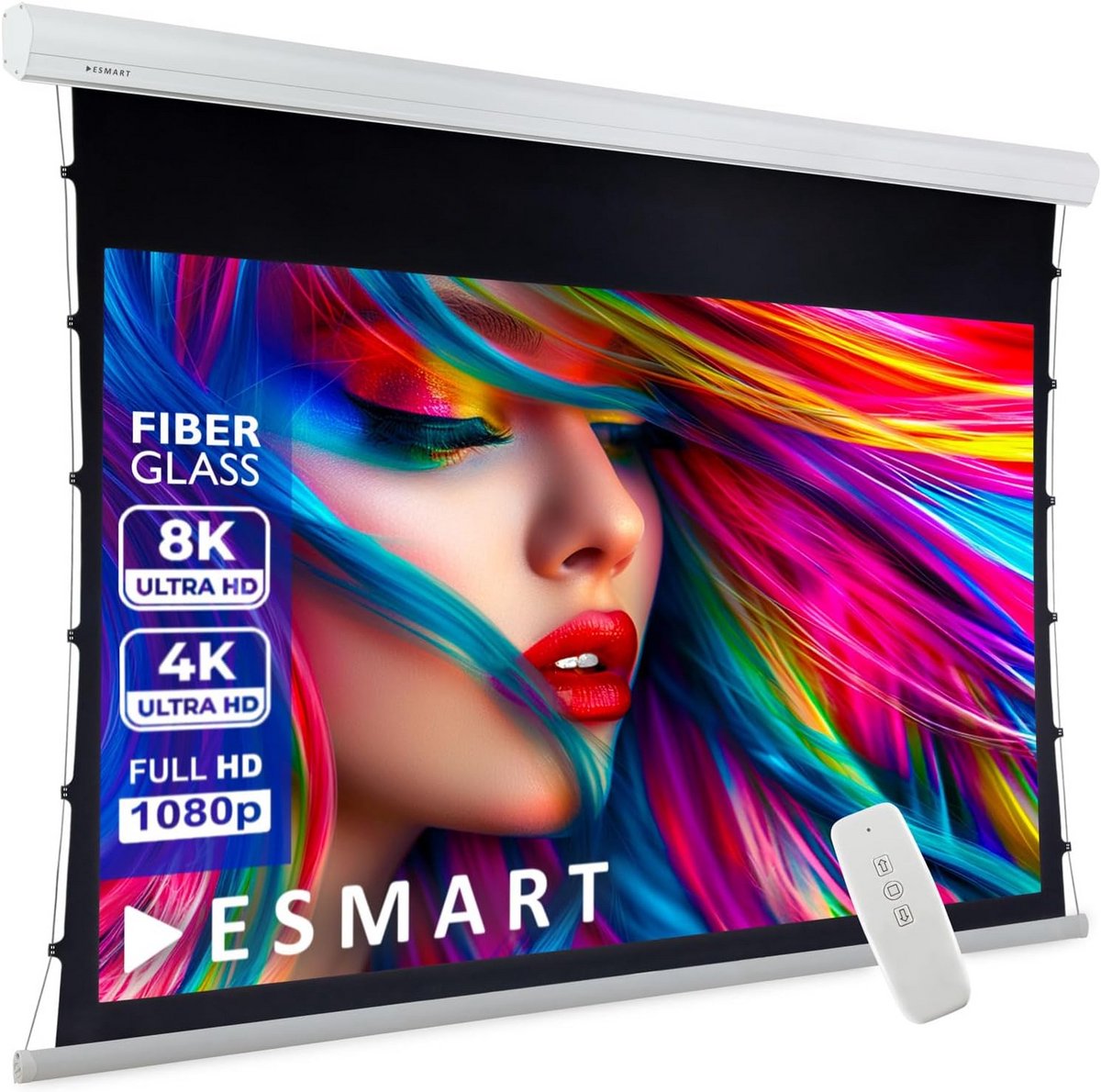 Elektrisch Projectiescherm 84 inch 16:9 Grijs Tension Doek voor Home Cinema met Afstandsbediening