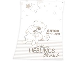 Babydeken met Naam Geboorte Cadeau - Zachte Beige Fleece Deken voor Jongen en Meisje - Oeko-Tex Gecertificeerd