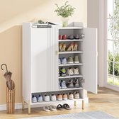 Tribesigns Pratique Porte-chaussures - Porte-chaussures avec 6 Niveaux - Armoire à chaussures - Porte-chaussures Métal Moderne - 75 x 36,5 x 111cm - Wit