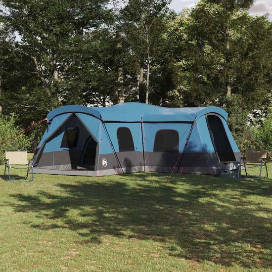 vidaXL - Tent - voor - 16 - personen - met - dak - Blauw - 680 - x - 510 - x - 210 - cm van Vidaxl — afbeelding 3