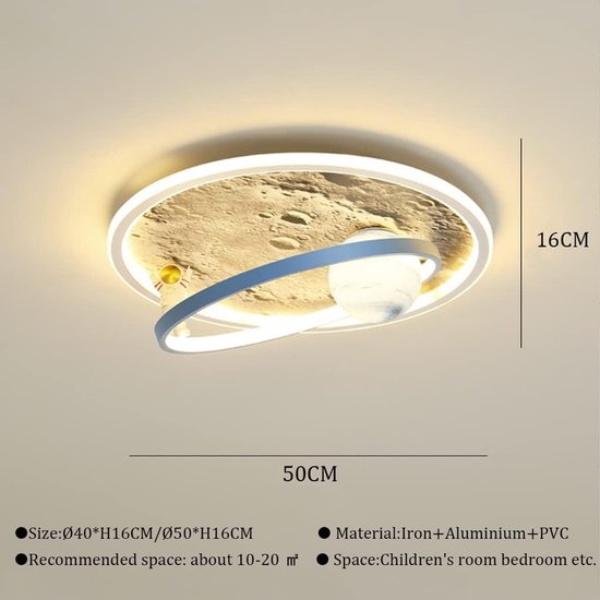 Dimbare LED Plafondlamp Maan Astronaut Ontwerp voor Kinderkamer - Afstandsbediening van Merkloos — afbeelding 3