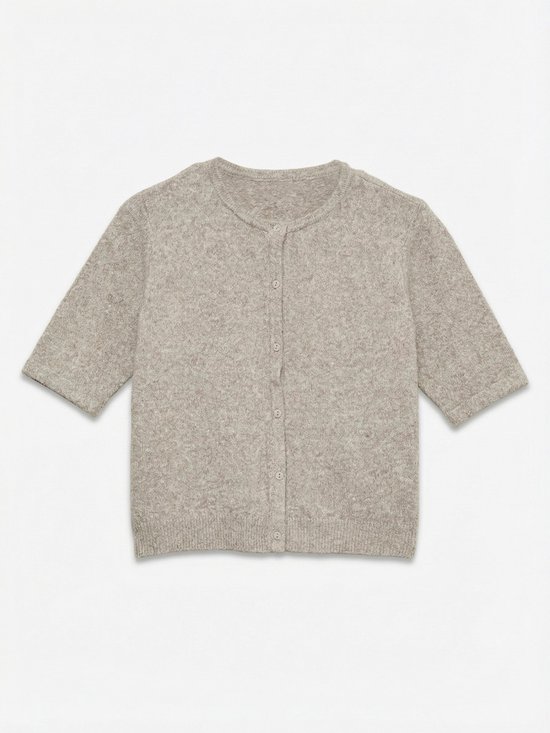 Vero Moda Vest Vmdoffy 2/4 O-neck Button Cardigan 10345011 Moon Rock/melange Dames Maat - L