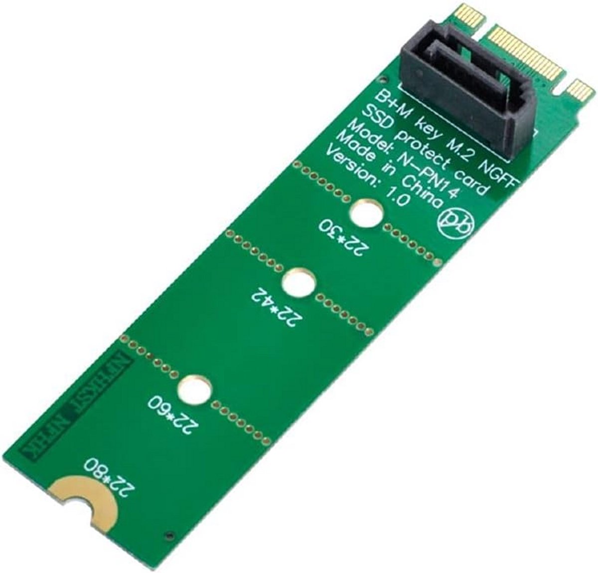 M.2 B/M-Key naar Verticale SATA 7pin SSD Uitbreidingsadapter