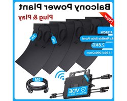 Solar Panel Kit – Zonnepanelen Set – Zonnestroomsysteem – zonne-energiesysteem – Balkon Zonnesysteem – 960W Flexibele Mono Zonnepanelen – 800W Micro Omvormer met WiFi en IP67 Waterdicht