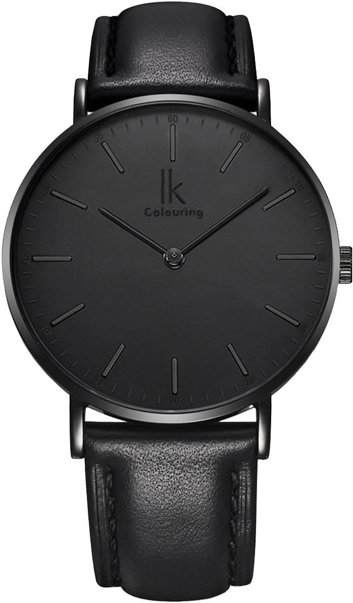 Ultra Dunne Horloge Heren Dames Ø40mm - Minimalistisch Design met Leren Band