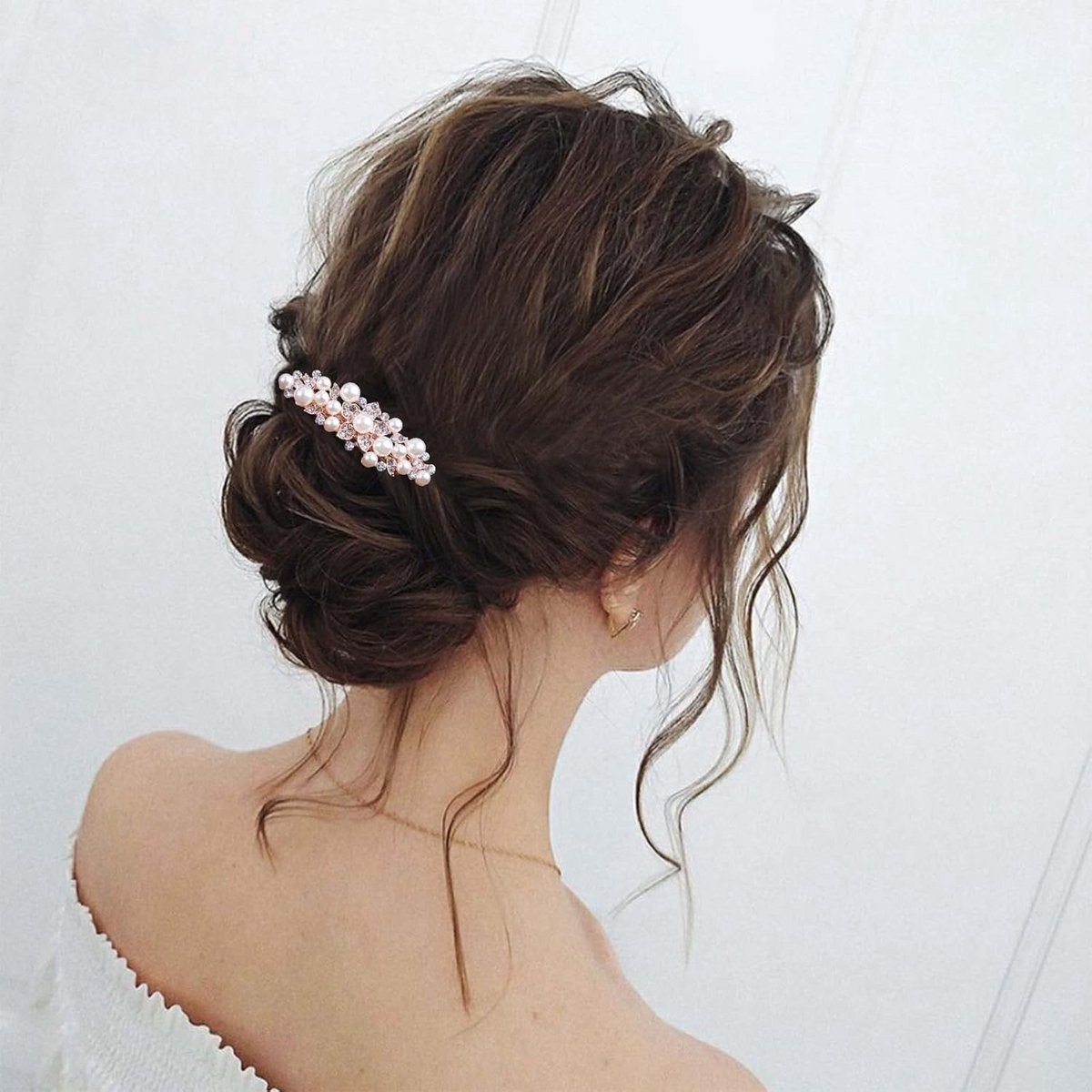 Elegante Haarspeld met Parel en Kristal voor Bruiloft – Glanzend Haaraccessoire