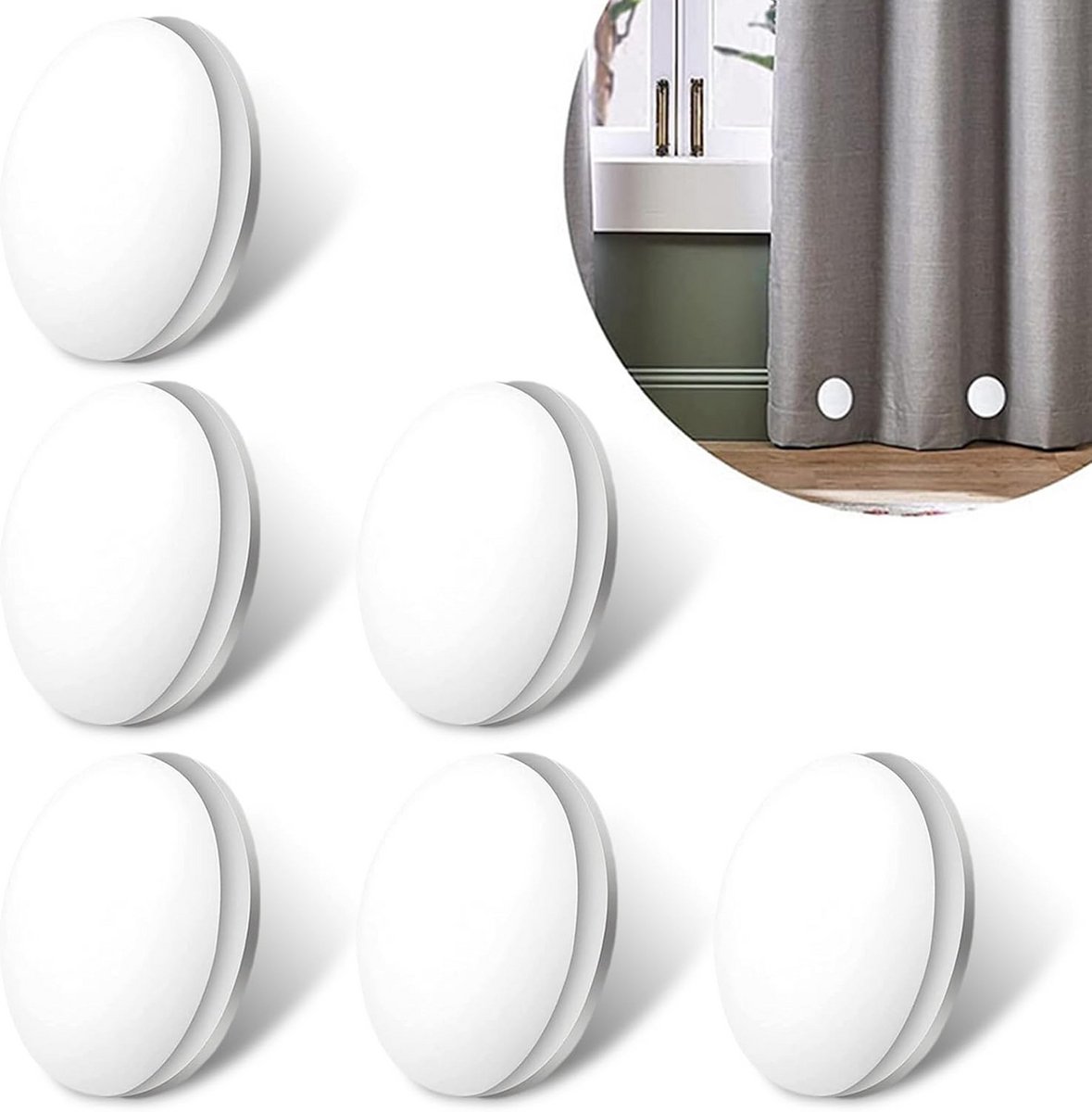 Set van 6 Magnetische Douchegordijngewichten - Winddicht en Vallen Stil