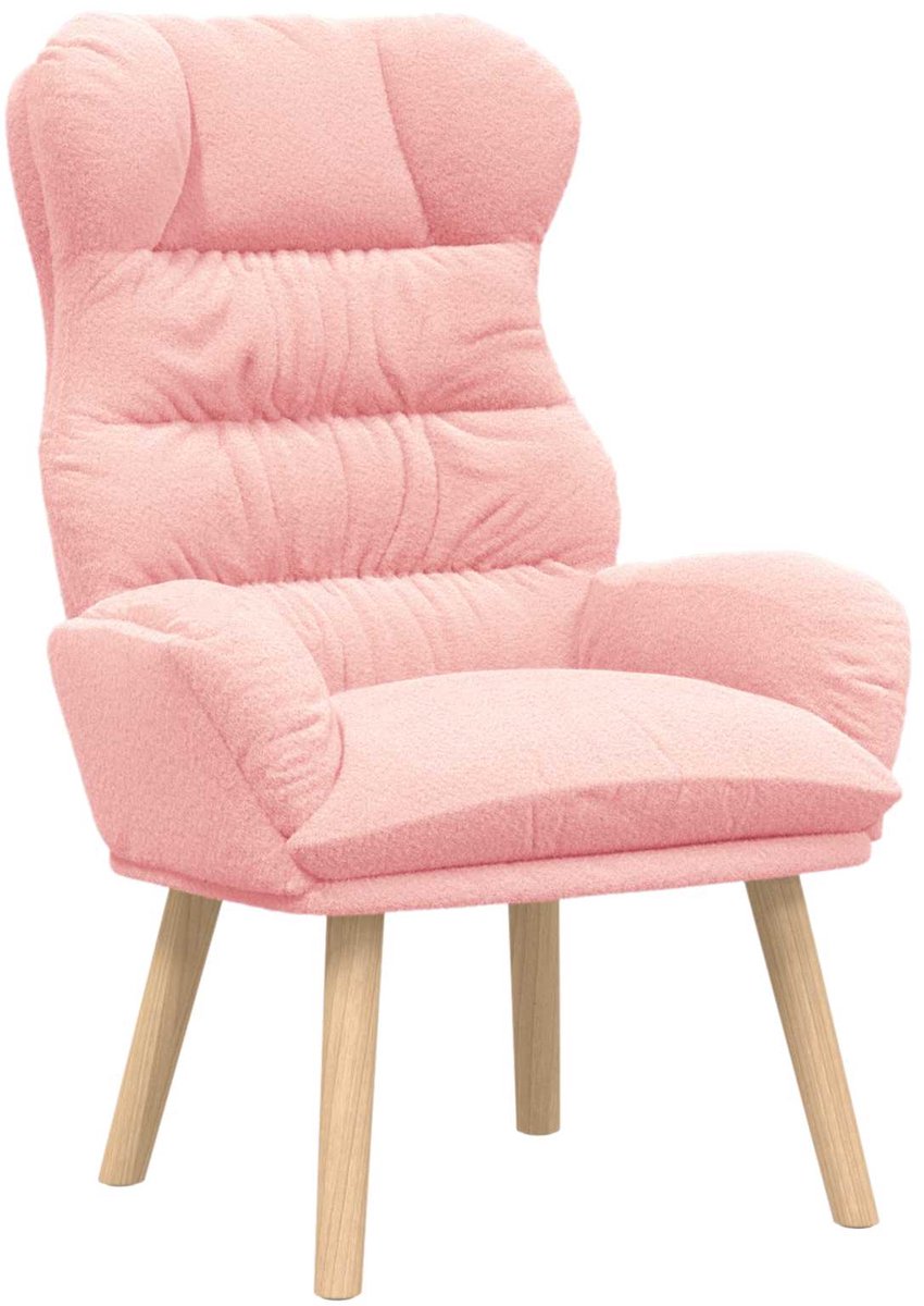 vidaXL Fauteuil - Roze - 69 - x - 74 - x - 93 - cm - Sherpa - Stof