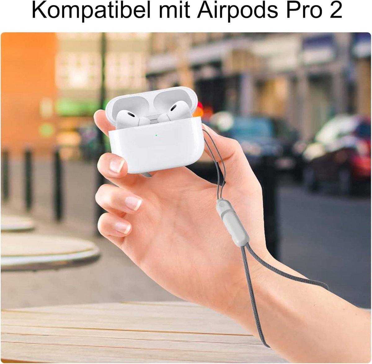 Verstelbaar Draagkoord voor AirPods Pro 2 - Anti-Verlies Nylon Lanyard met Clip