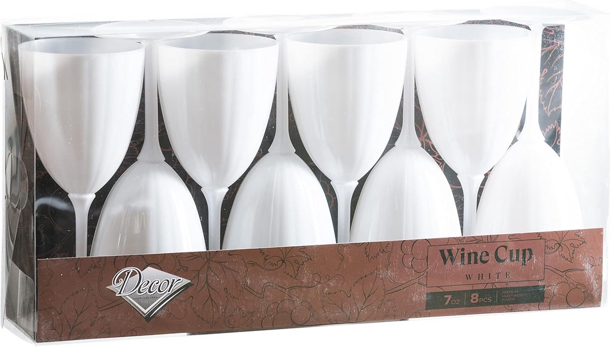 96 Herbruikbare Witte Wijn-/Cocktailglazen van Onbreekbaar Kunststof (200 ml)
