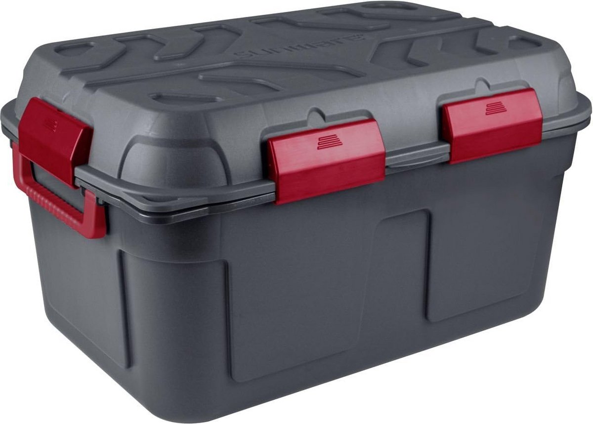 Waterdichte Opbergbox 130L Antraciet Rood - Voor Buiten en Binnen