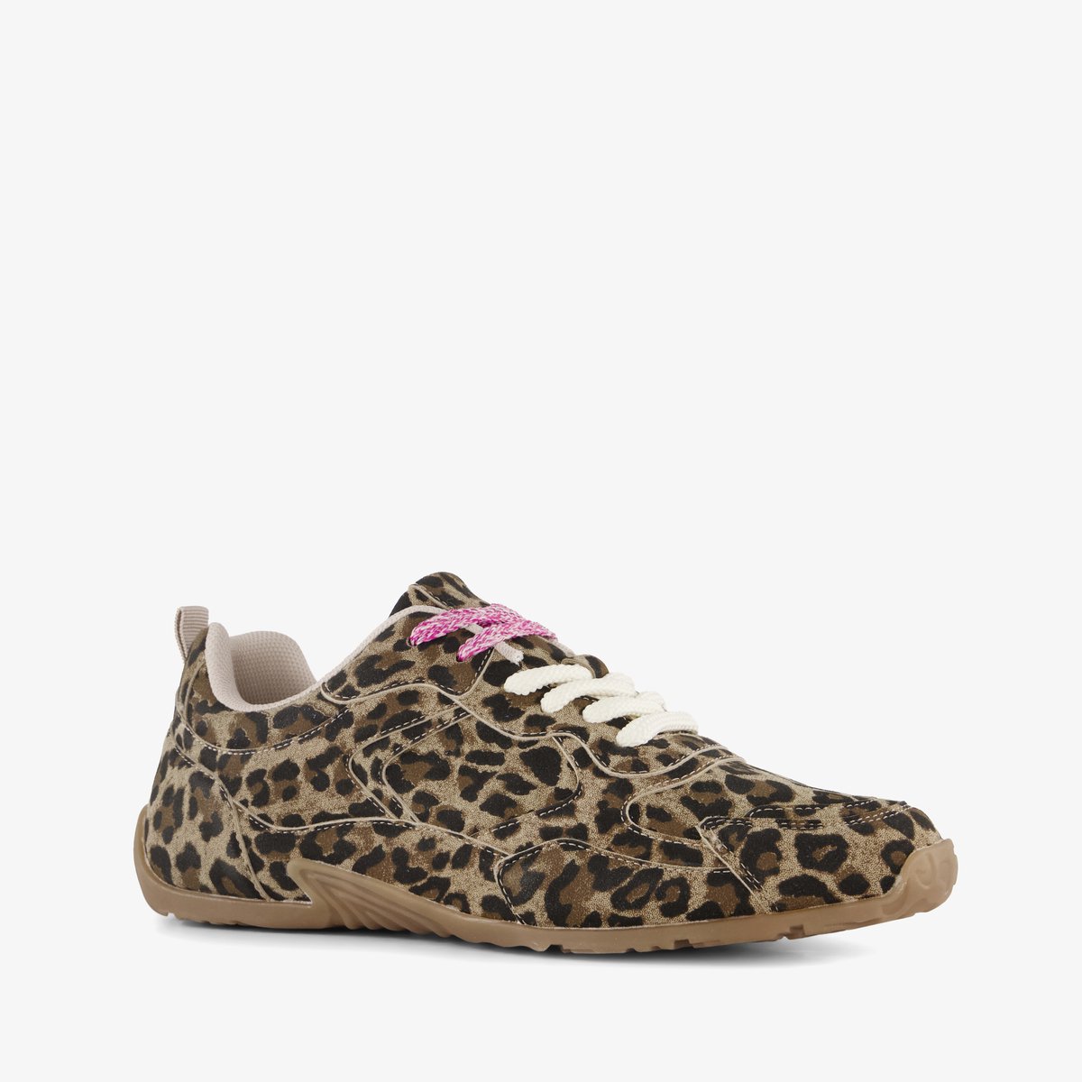 Blue Box dames sneakers met panterprint bruin - Maat 39 - Uitneembare zool