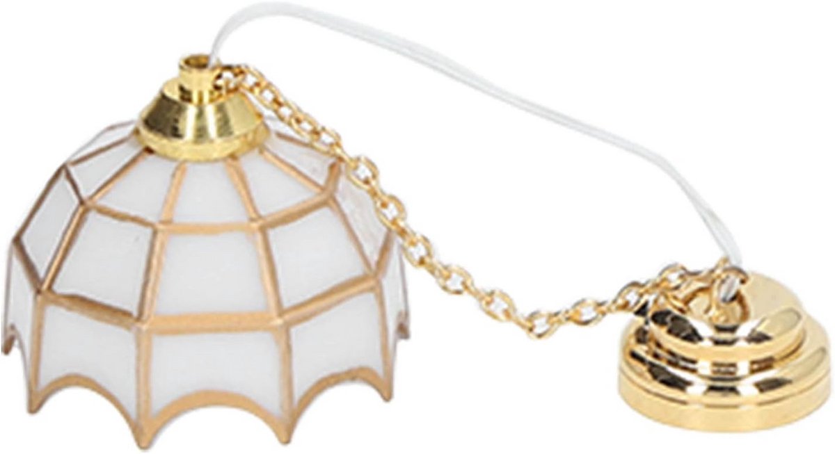 Miniatuur LED Plafondlamp voor Poppenhuis 1:12 - Wit Hanglamp Decoratie