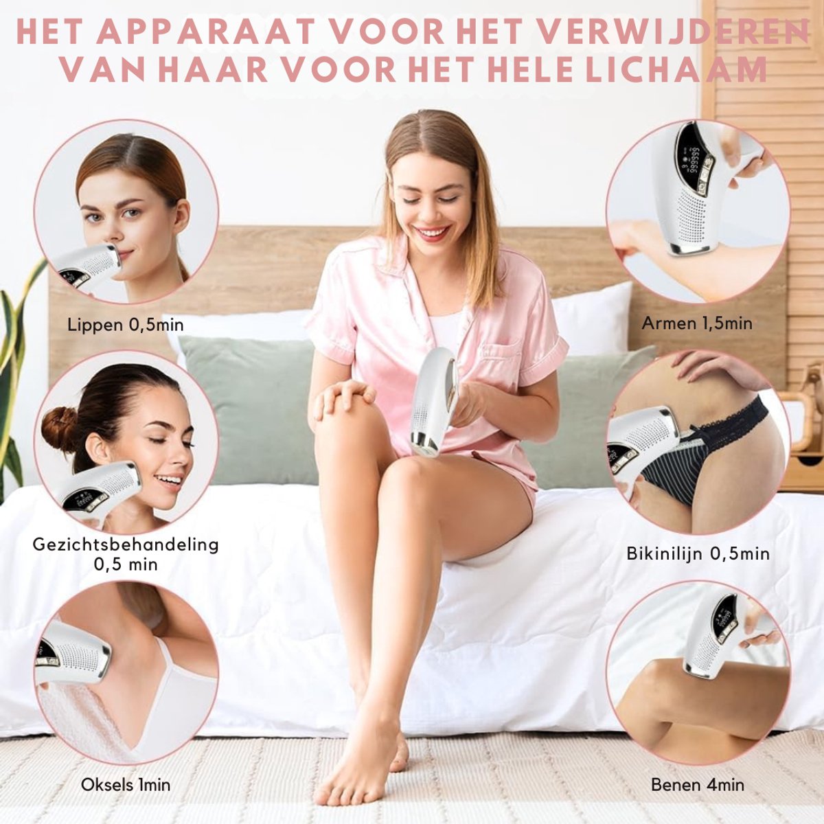 DYNA® Laser Ontharingsapparaat – Haarverwijderaar IPL Technologie – Ontharingsapparaat Met 9 Energieniveaus - Wit- 24cmx 20cmx 6cm; 725 g thumbnail 6