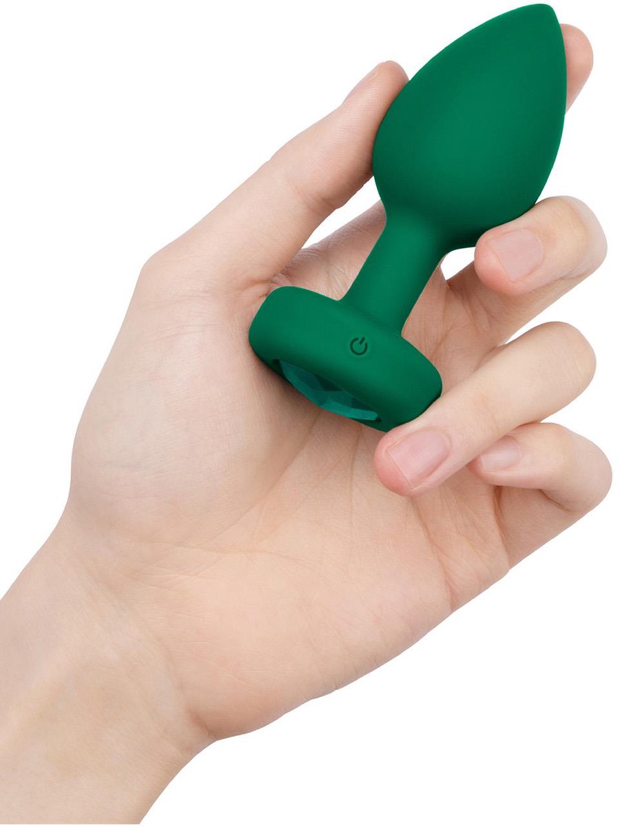 B-Vibe - Vibrerende Juwelen Plug M/L Groen