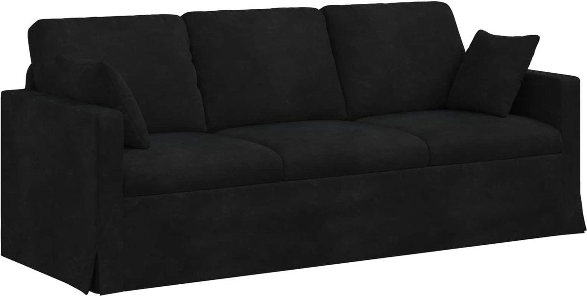 vidaXL Bank - Zwart - 198 - x - 78 - x - 80 - cm - Fluweel