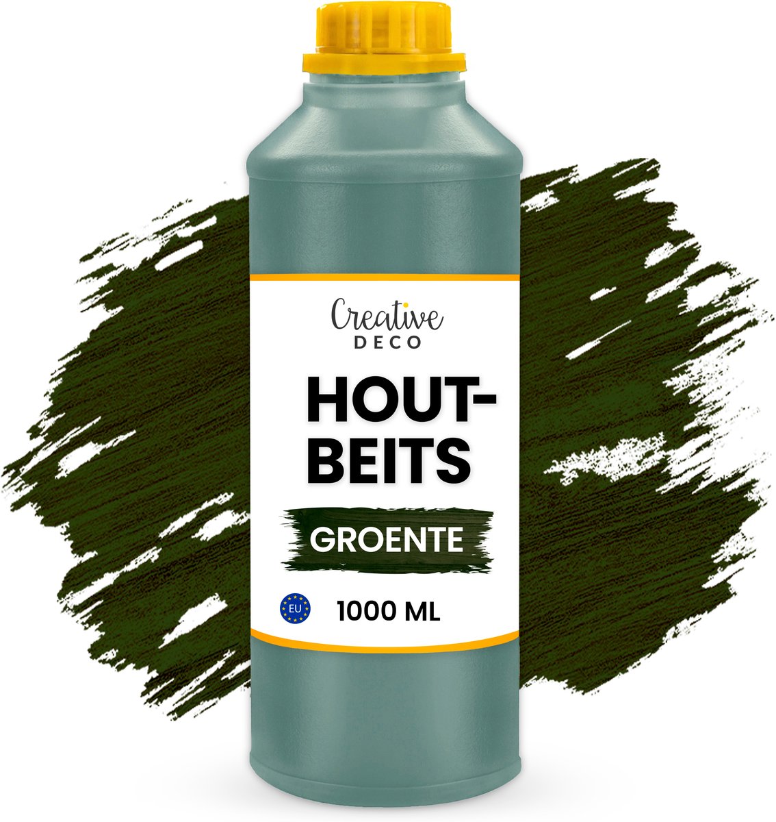 Creative Deco Houtbeits op Waterbasis | Groen Kleur | 1 Liter | Sneldrogende Vernis | Niet Giftig | voor Hout, Houten Lambrisering, Beton, Baksteen, Behang en Meer | Hoge Efficiëntie