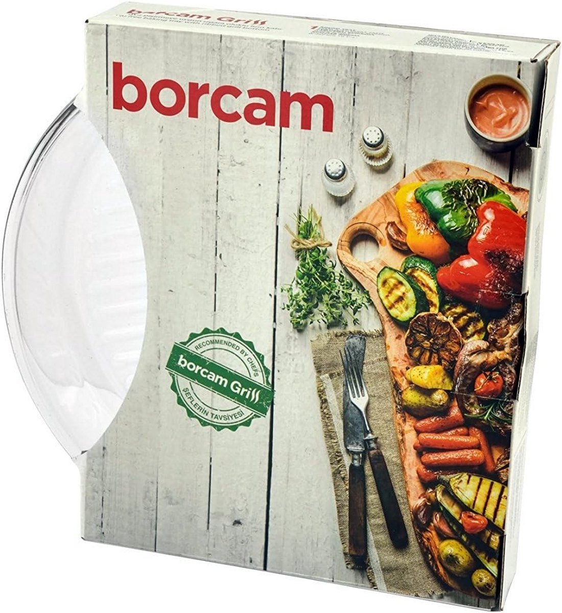 Ronde Glazen Ovenschaal en Bakvorm met Grillstrepen - Diameter 26 cm