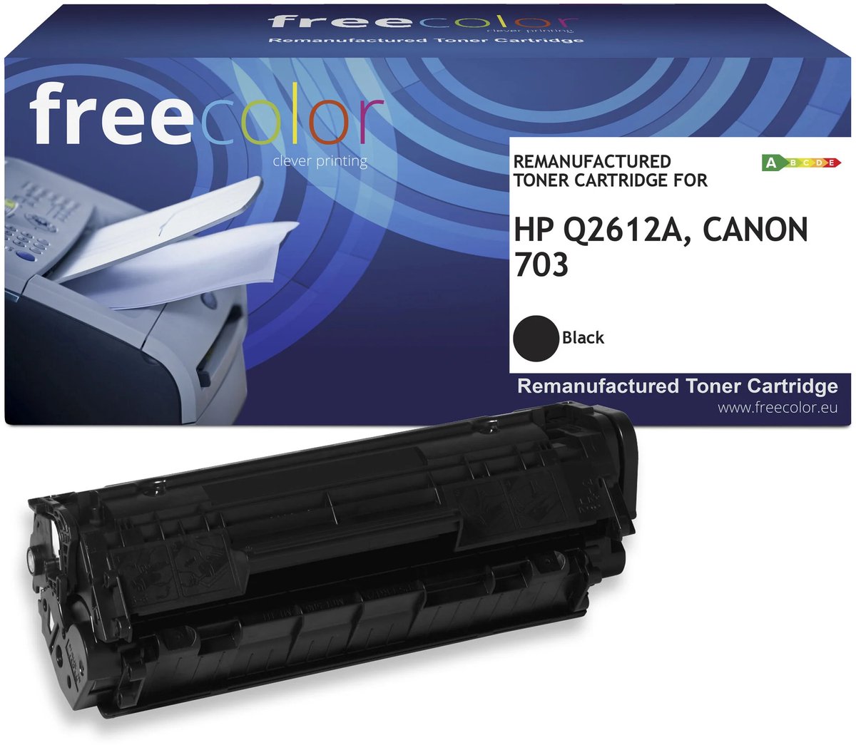 Freecolor - Vervangt HP 12A (Q2612A) / Canon 703 Toner - Zwart - 2.000 pagina's - Compatible