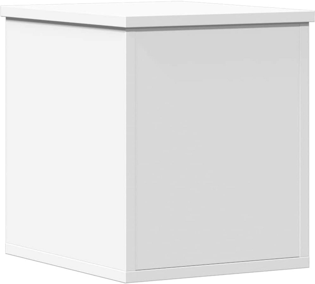 Opbergkist 30x35x35cm Wit Hout voor Speelgoed en Dekens