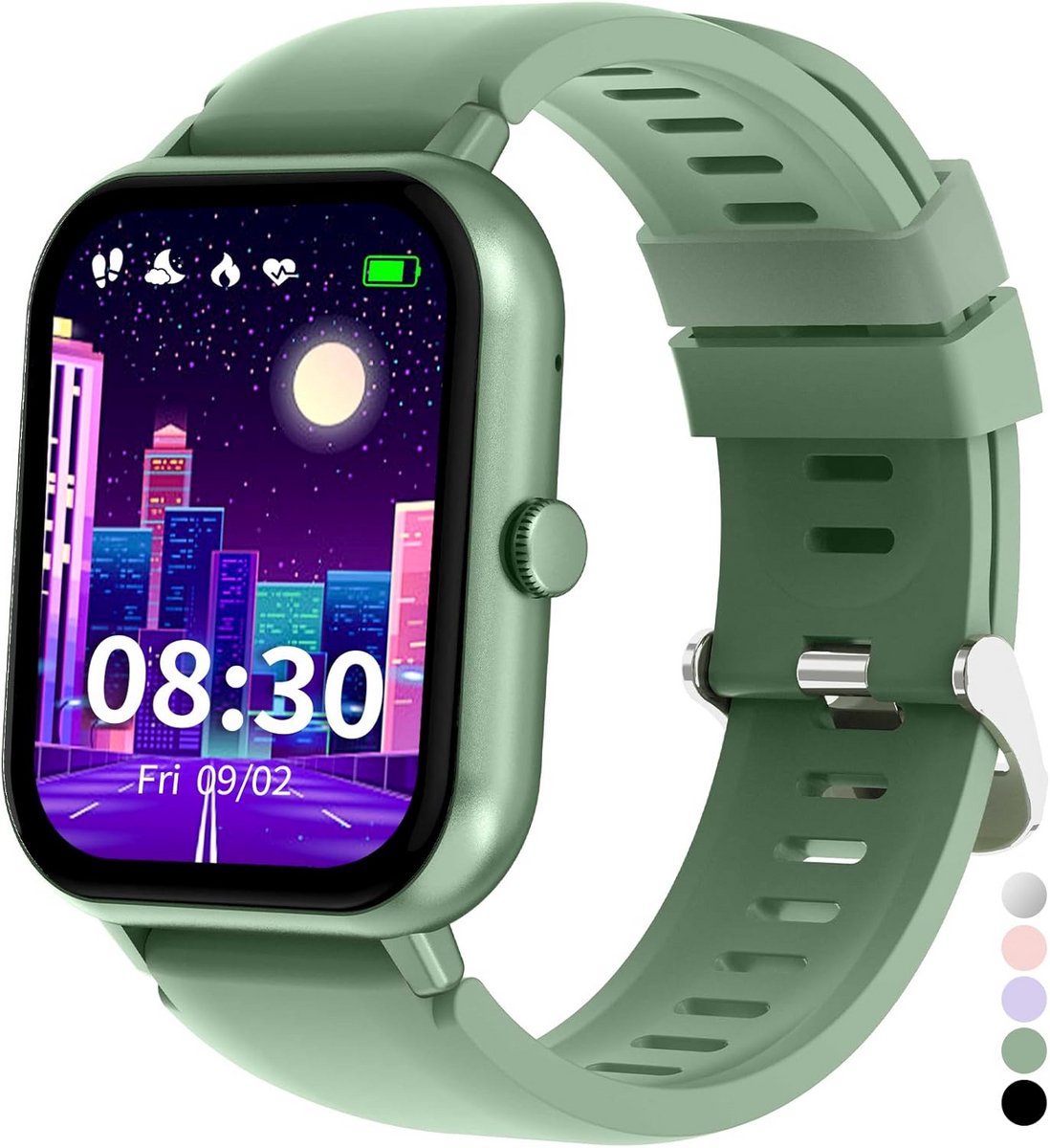 Kinder Smartwatch met Hartslagmeter & Stappenteller - Waterdicht Fitness Horloge voor Jongens & Meisjes