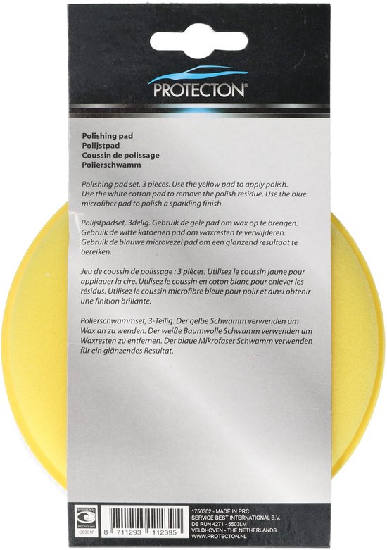 Verpakking van de Protecton polijstpad set met productinformatie.
