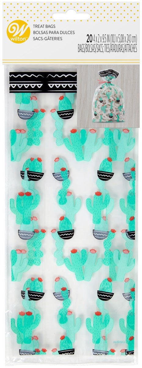 Wilton Traktatie Zakjes - 20 Stuks - Cactus - Snoepzakjes