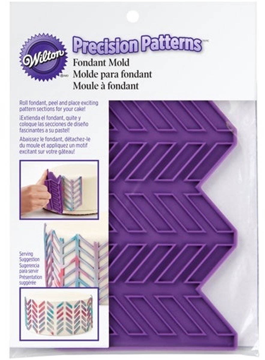 Wilton Silicone Mat - Taartrand Decoratie - Visgraat Patroon - 11,3 x 8,8 cm