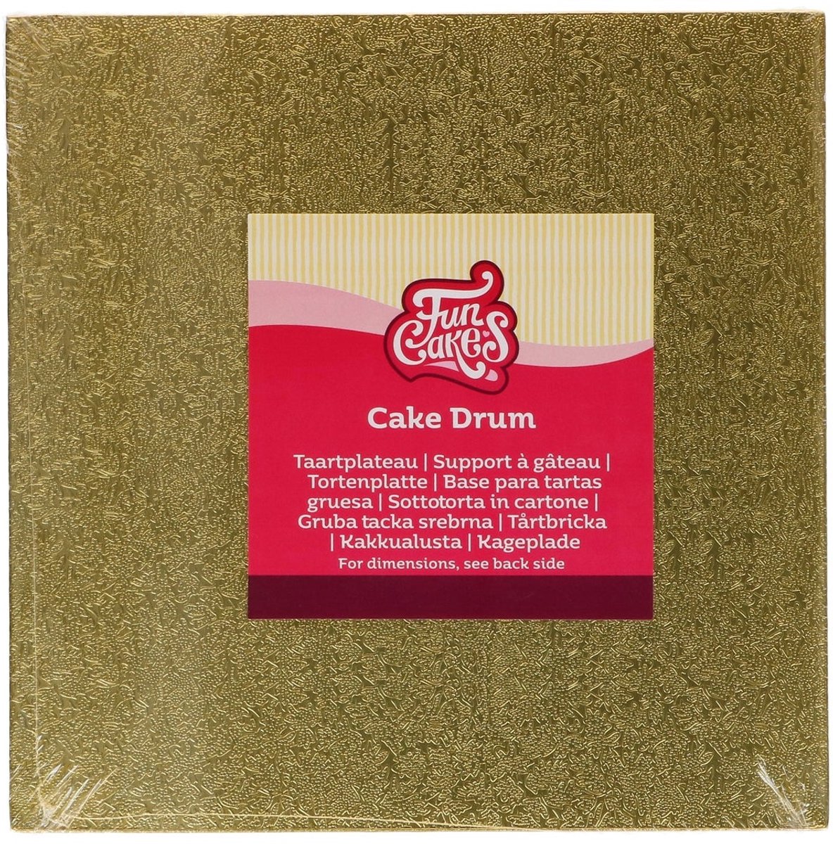FunCakes Cake Drum Vierkant Goud 20cm