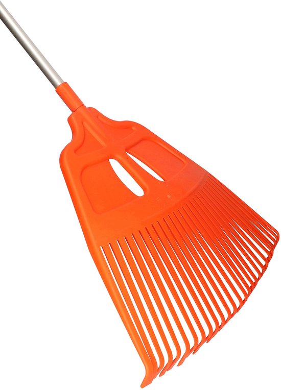 KOTARBAU® Bladhark, Tuinhark van Kunststof, 27 Tanden, Oranje- met Aluminium Steel, Gazonhark, Waaierbezem, Lichtgewicht Hark, Stevige Hark, van Merkloos	 — afbeelding 3