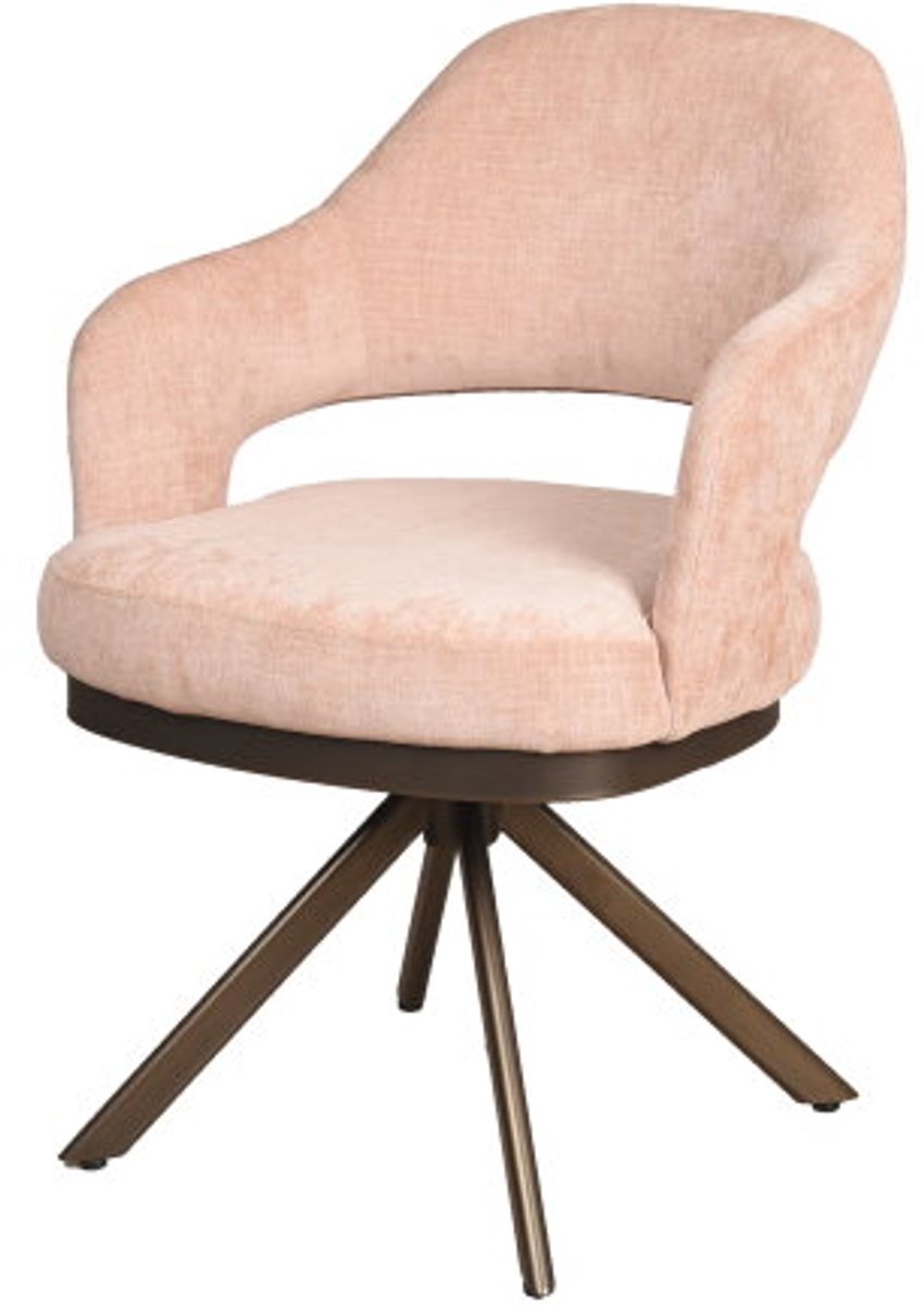 Moods Collection Eetkamerstoel Firenze poot Venus 360 anodic brown - be cotton rosewood 1670 Roze