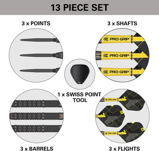 Target Darts Bolide Void Steel Tip Dartpijlen 23G - 90% Tungsten Barrel met Swiss Point Technologie - Barrel 01 Design met Pro Grip Shafts en Pro Ultra Flights van Target Darts — afbeelding 3