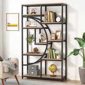 Tribesigns - Boekenrek - Boekenkast Industrieel - 5 Lagen - Hout/Metaal - Geel/Zwart - 95 x 30 x 176cm