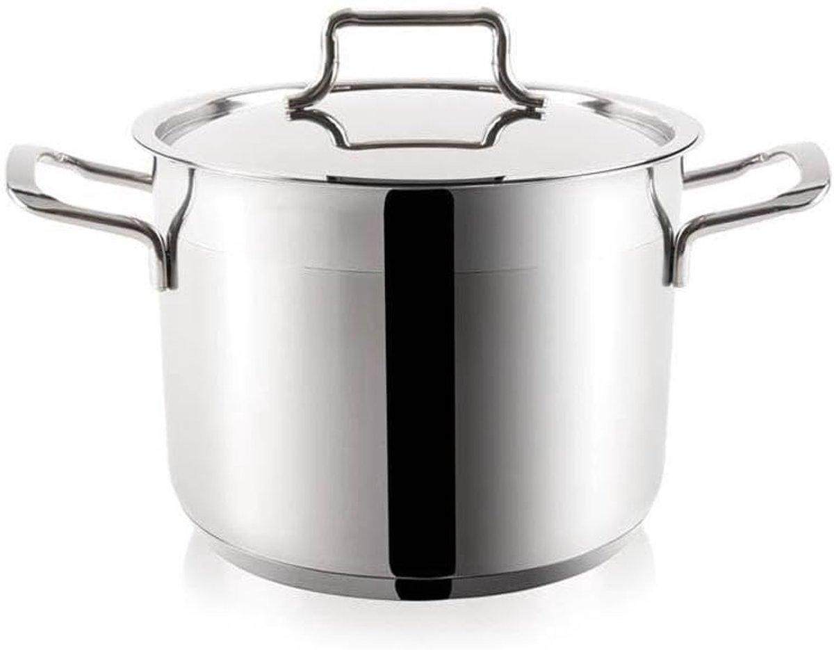 Grote Stalen Kookpan met Deksel 26 cm 10 Liter