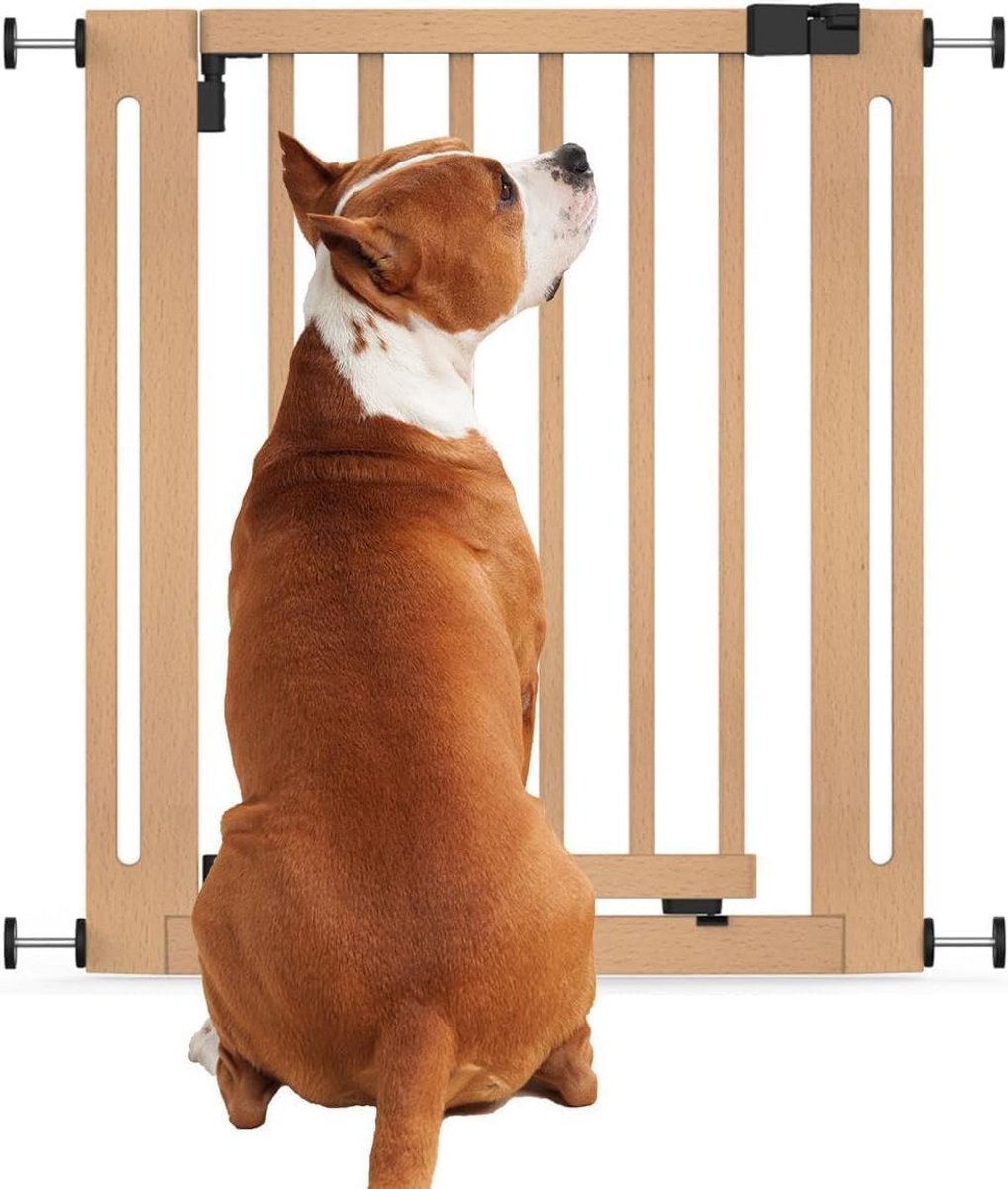 Houten Drukplaats Hondenhek - Verstelbaar Klemhek voor Puppy's en Huisdieren (71cm-79cm)