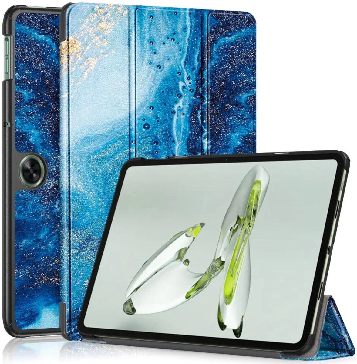 OnePlus Pad Go / Oppo Pad Neo / Air 2 Hoes Tri-Fold Book Case Wave Print