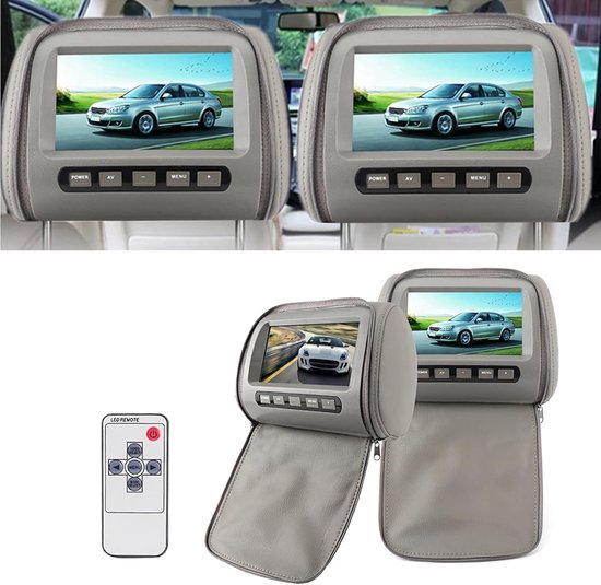 Set van 2 Draagbare Auto Hoofdsteun DVD Spelers 7 Inch HD LCD Touchscreen Entertainment — afbeelding 2