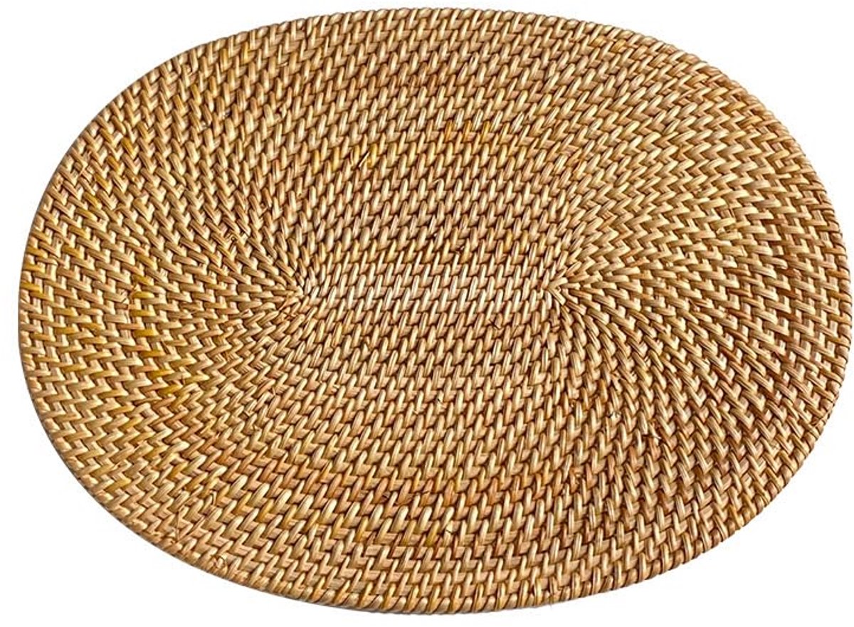 Rotan onderzetters – Hittebestendige, antislip en duurzame onderzetters – Geschikt voor pannen, kommen, borden, kopjes, enz. (30 x 40 cm, set van 2)