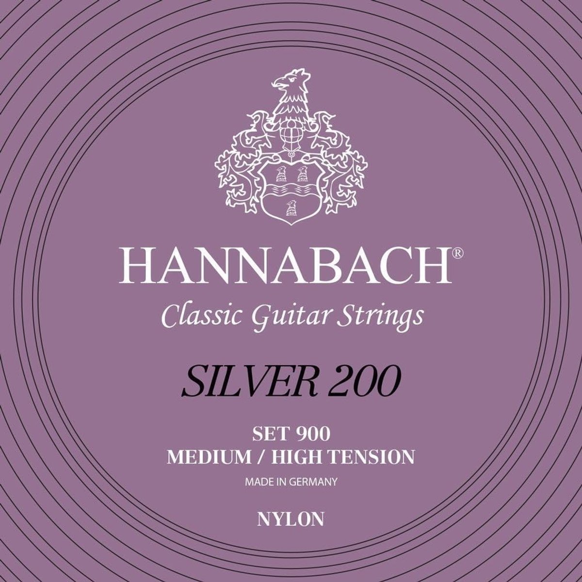 Hannabach 900MHT - Klassieke gitaarsnaren, medium-high spanning, zilver, set van 6