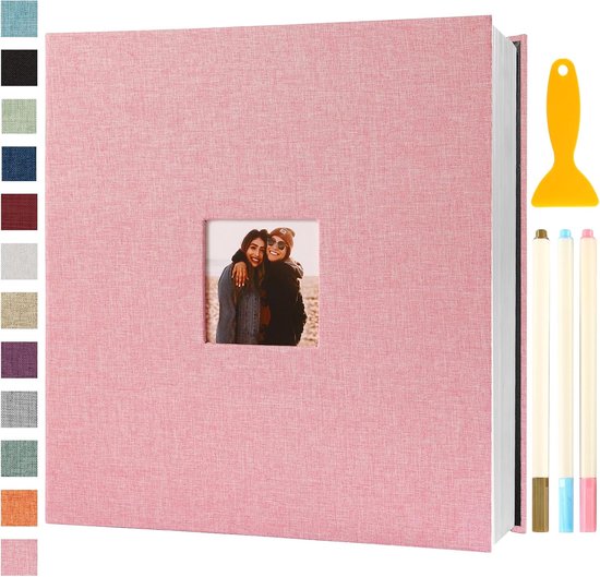 Zelfklevend Fotoalbum Hardcover 120 Pagina's - Voor Baby, Familie, Bruiloft & Verjaardag - Geschikt voor 10x15, 13x18, 15x20 Foto's - Roze
