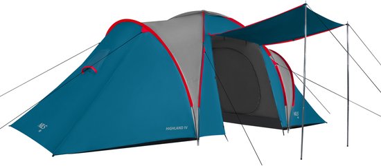 Nils Camp Highland IV - Familietent - 4 Personen - 2 Slaapkamers - Ruime Voortent - Waterdicht van Merkloos — afbeelding 5